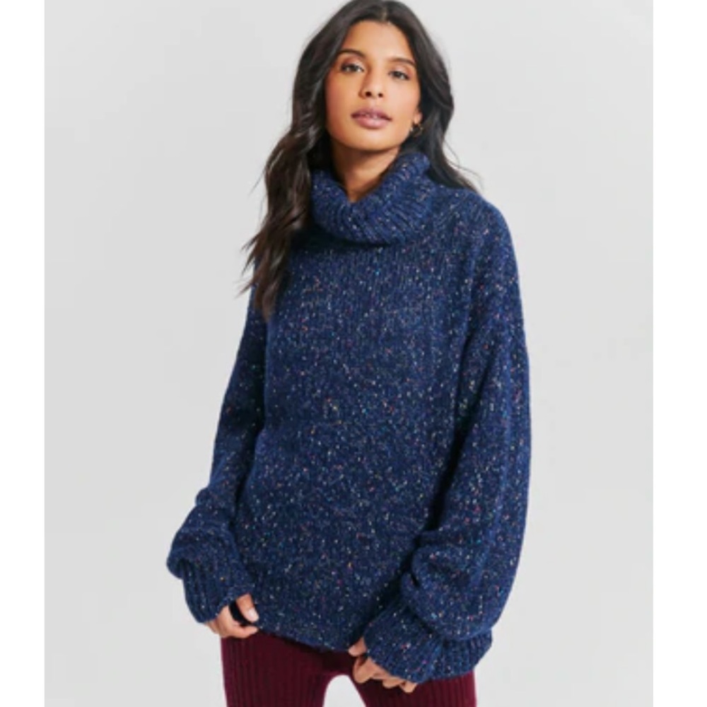 Something Navy Donegal Turtleneck Sweater